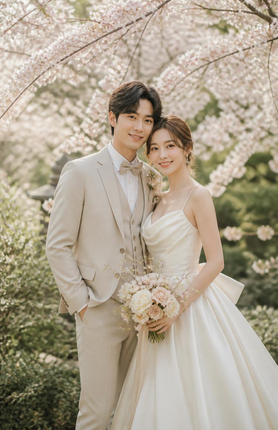 Couple customizing a digital wedding invitation on a laptop