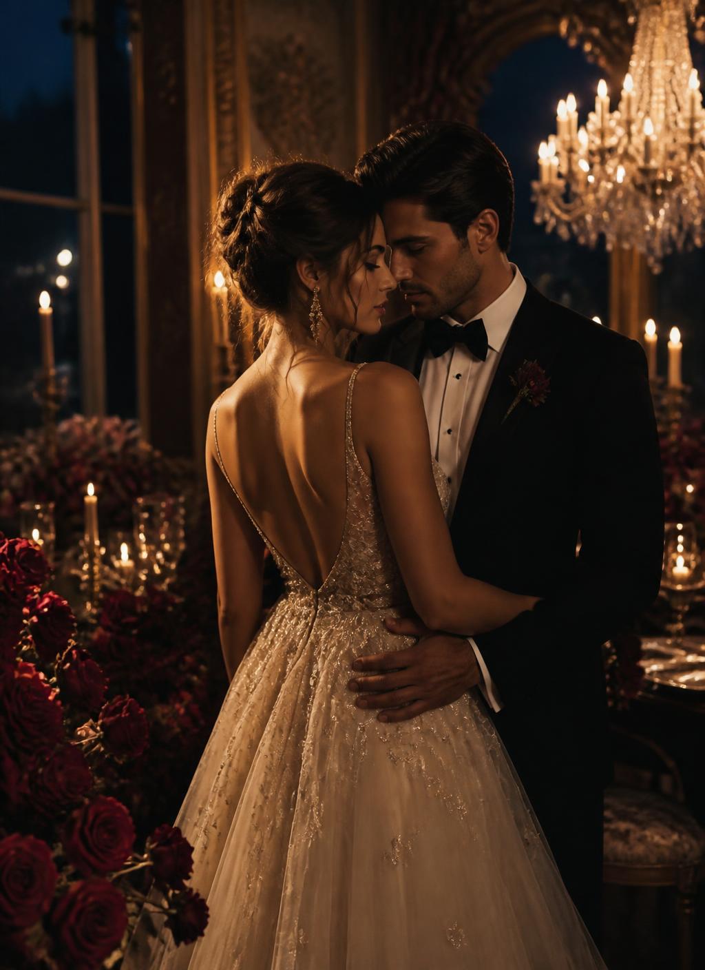 Animated floral wedding invitation shown on a phone screen mid-transition