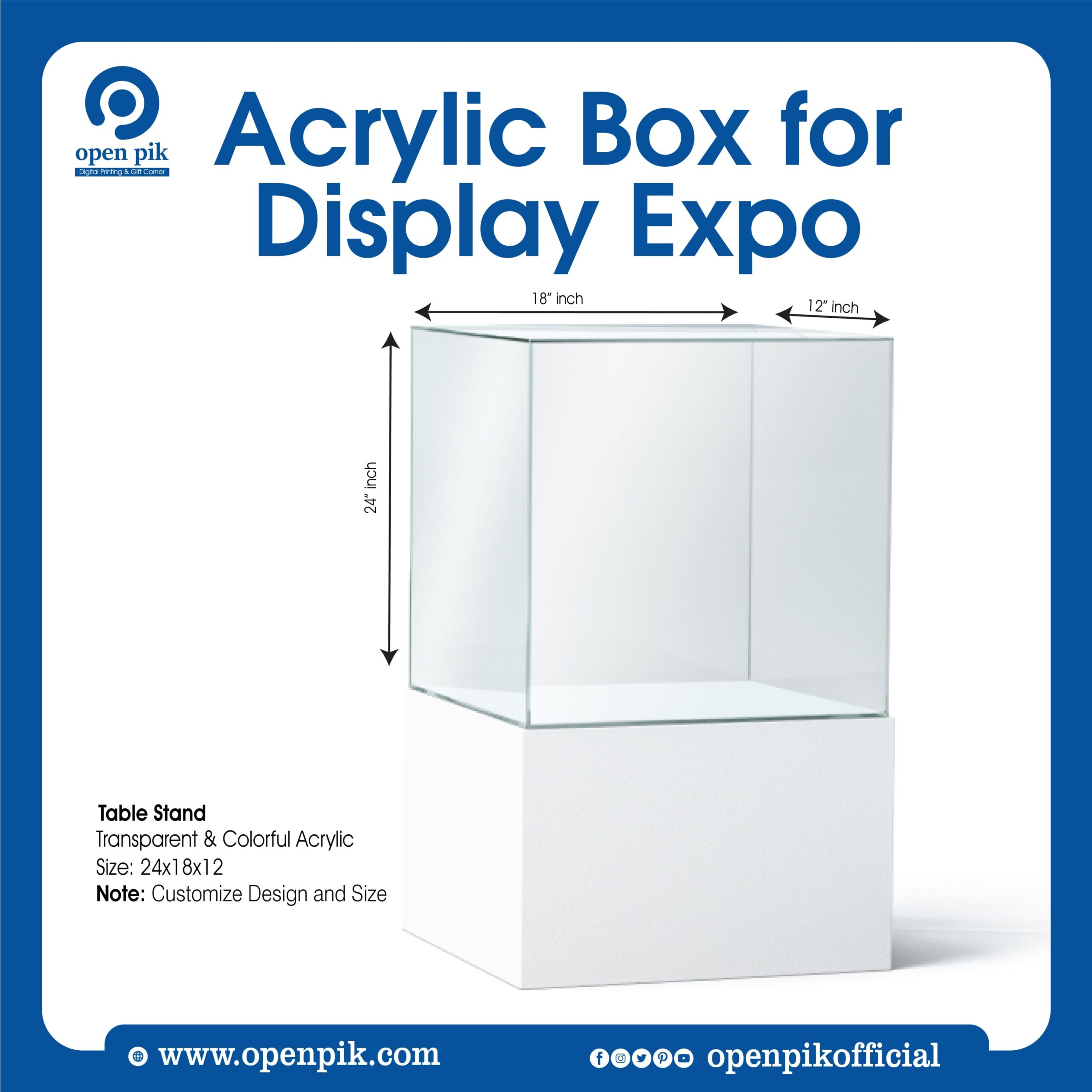 Acrylix box for display expo