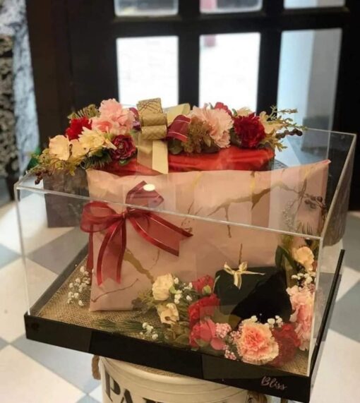 Gift Box with Transparent Black Lid