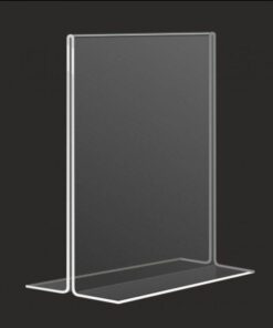 Acrylic Sign Holder T Shape Double Sided Portrait Style Menu