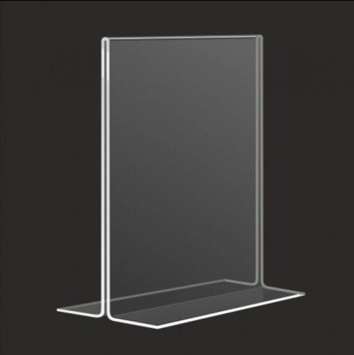 Acrylic Sign Holder T Shape Double Sided Portrait Style Menu