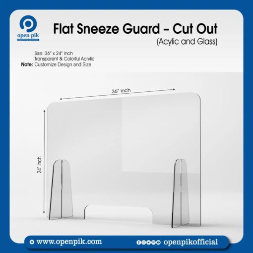 Flat Sneez Guard Cut Out