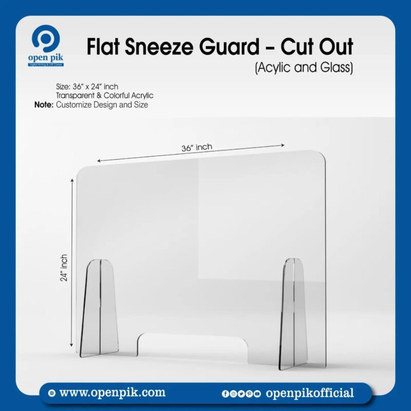flat sneez guard cut out
