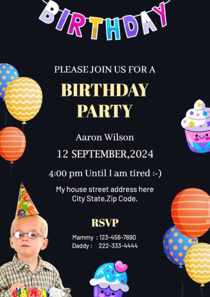 invention party card design for Birthday