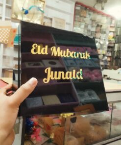 Black Acrylic Gift Box with Gold Name Customize