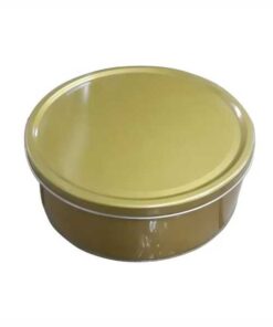 Tin Box 1Kg 7.5 inch Around Shape Golden