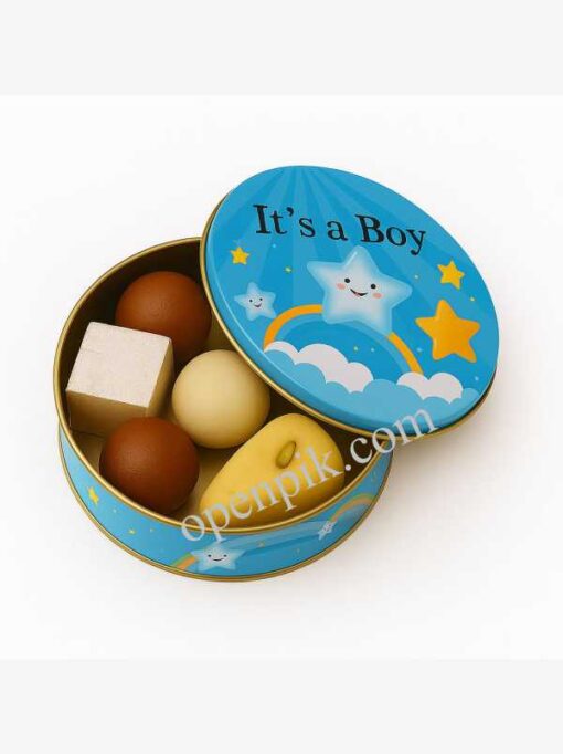 It’s a Boy 250gm Metal Box | Baby Announcement Sweet Box - Image 2