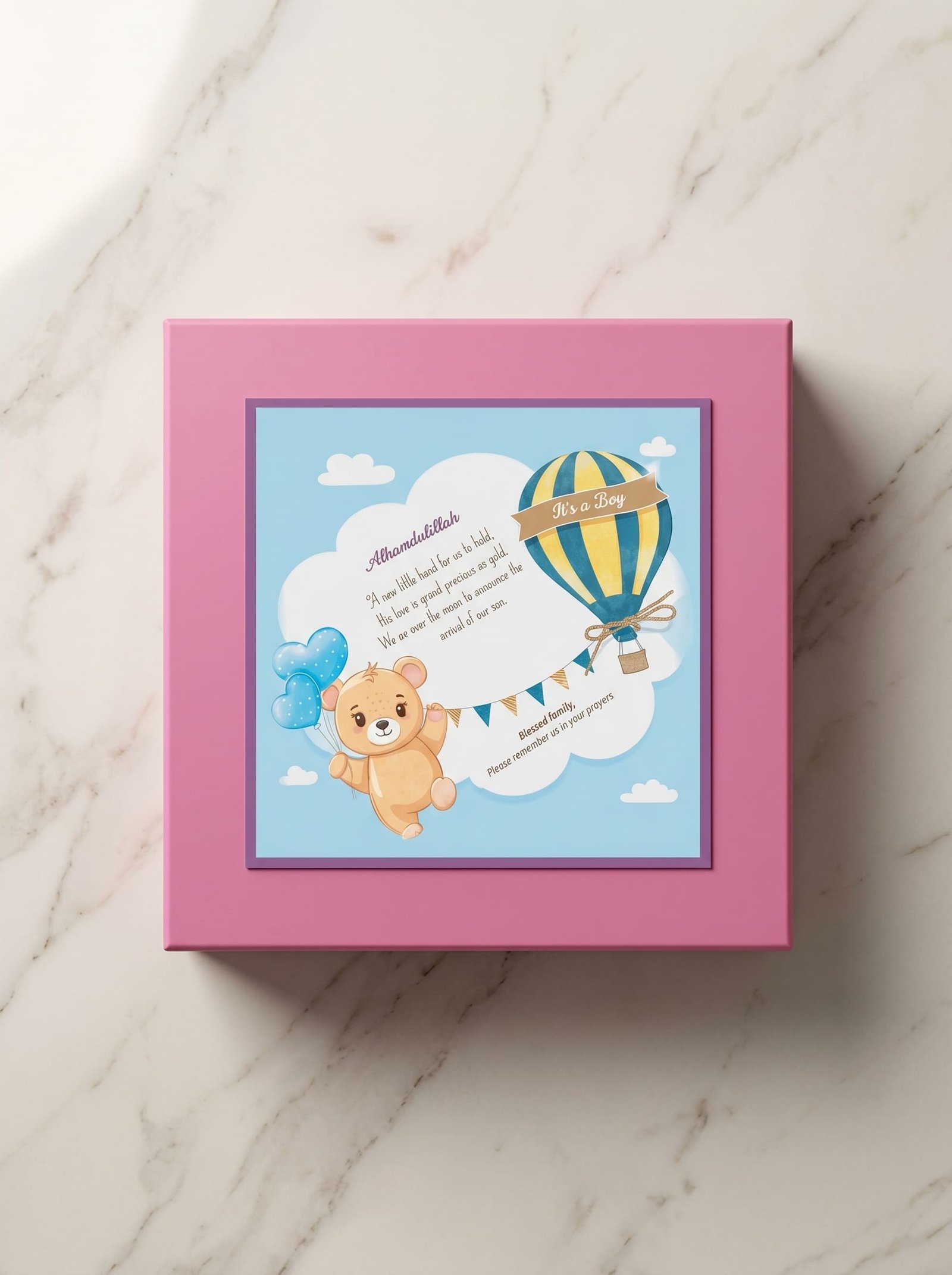 Elegant Baby Announcement Boxes Half KG 1 Elegant Baby Announcement Boxes Half KG