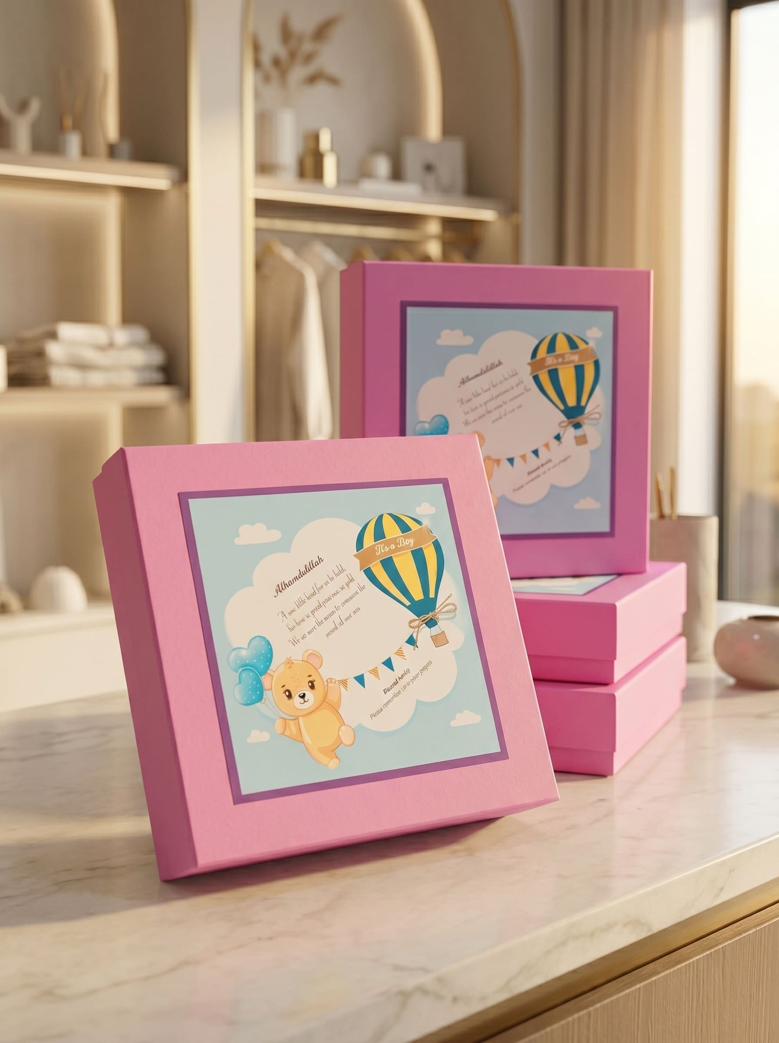 Elegant Baby Announcement Boxes Half KG 2 Elegant Baby Announcement Boxes Half KG - Image 2