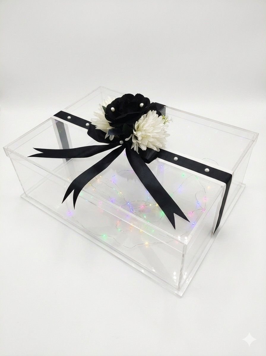 Acrylic Premium Gift Box | Transparent Top & Bottom Box 1 Acrylic Premium Gift Box | Transparent Top & Bottom Box